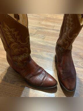 Panhandle Slim Brown Western Lizard-Cowboy Boots